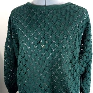 Womens  Sz XL/XXL Forest Green Lace Top.